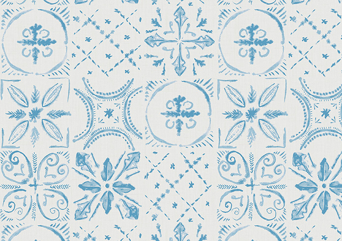 Moroccan Tiles, Vivid Blue - Roller Blind - Image 6